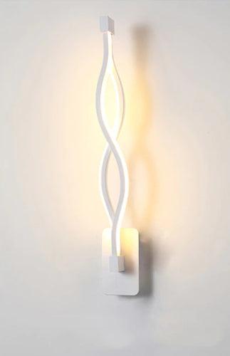 Twisty Spiral LED Wall Sconce in matte white, warm light