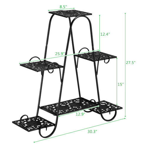 Lacquered Metal 6-Seat Plant Stand - Fine Home Accessories