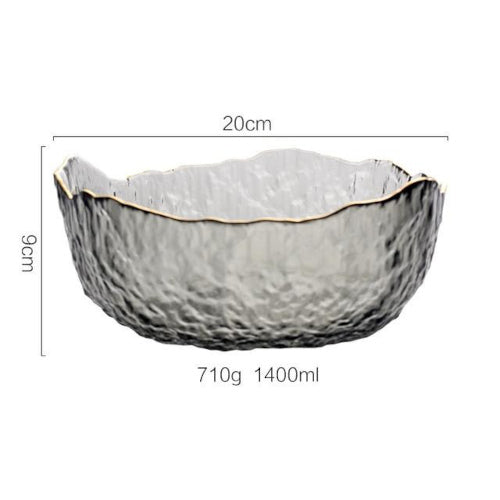 Gray Frost Glass Bowl - Fine Home Accessories