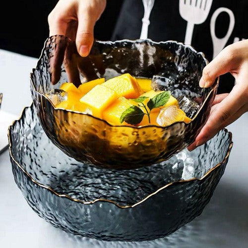 Gray Frost Glass Bowl - Fine Home Accessories