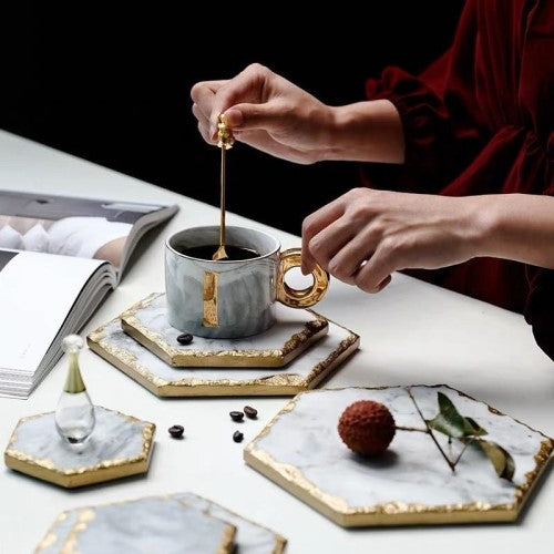 Luxe Marble Coaster Set - Fine Home Accessories