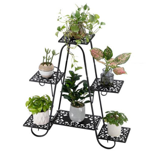 Lacquered Metal 6-Seat Plant Stand - Fine Home Accessories