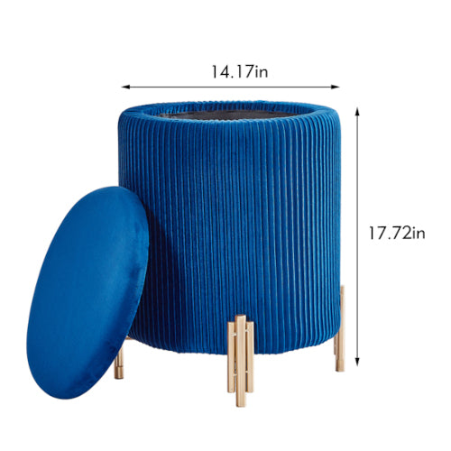 Gold Plated Velvet Ottoman - Fine Home Accessories