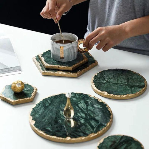 Luxe Marble Coaster Set - Fine Home Accessories