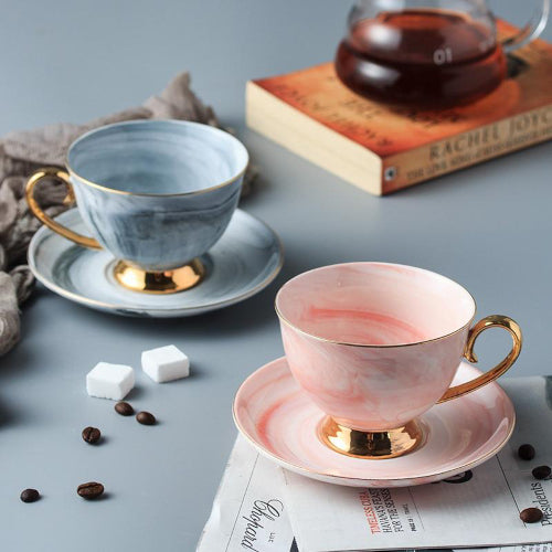 Luxe Coffee Cup and Saucer Set - Fine Home Accessories