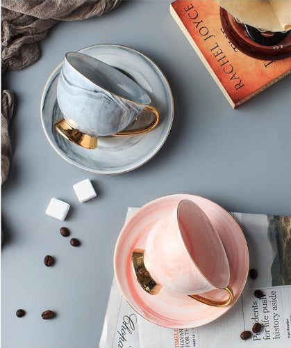 Luxe Coffee Cup and Saucer Set - Fine Home Accessories