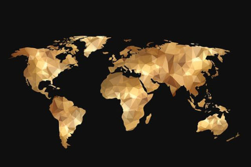 Golden World Map - Fine Home Accessories