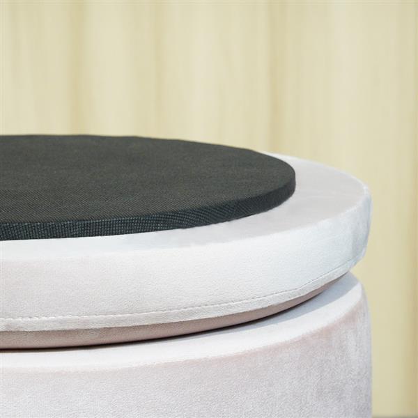 Pink Plush Velvet Ottoman - Fine Home Accessories