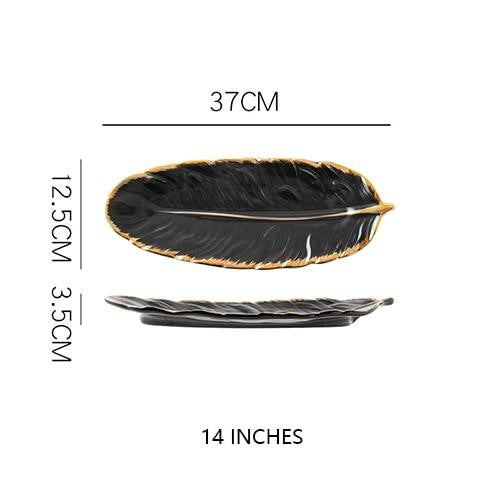 Gold Trimmed Ceramic Tray - Fine Home Accessories