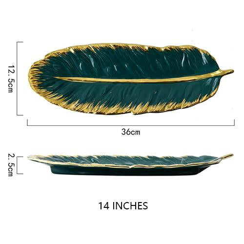 Gold Trimmed Ceramic Tray - Fine Home Accessories