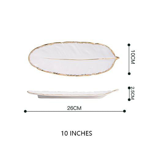 Gold Trimmed Ceramic Tray - Fine Home Accessories