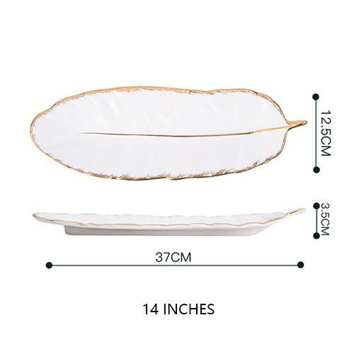 Gold Trimmed Ceramic Tray - Fine Home Accessories