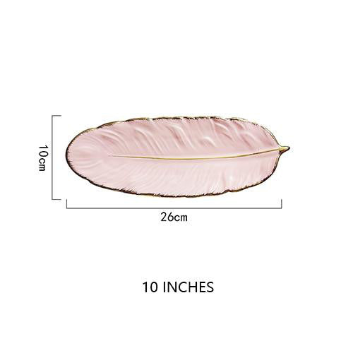 Gold Trimmed Ceramic Tray - Fine Home Accessories