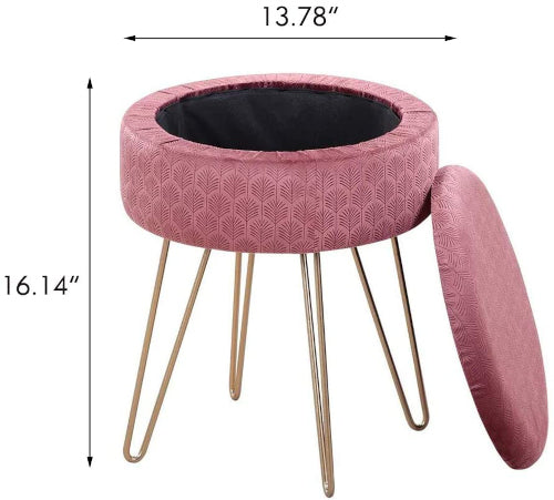 Dayiri Velvet Ottoman Stool - Fine Home Accessories