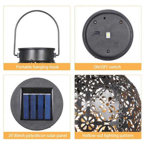 Patterned Outdoor Solar LED Lamp - Fine Home Accessories