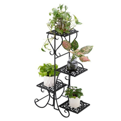 4-Tier Metal Patterned Plant Stand - Fine Home Accessories