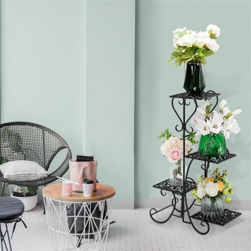 4-Tier Metal Patterned Plant Stand - Fine Home Accessories