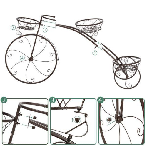 Deco Tricycle 3-Seat Plant Stand - Fine Home Accessories