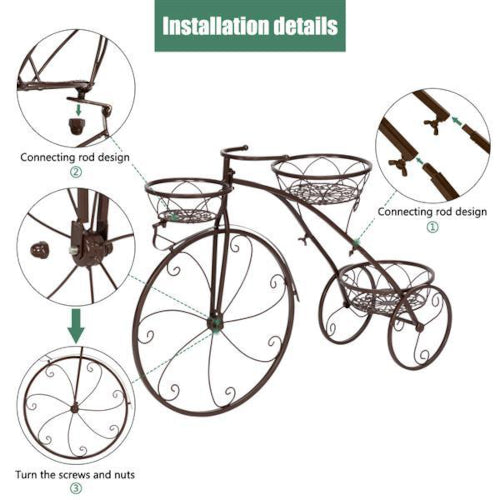 Deco Tricycle 3-Seat Plant Stand - Fine Home Accessories
