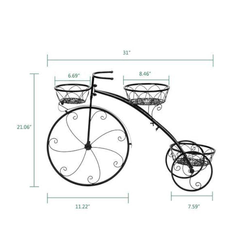 Deco Tricycle 3-Seat Plant Stand - Fine Home Accessories