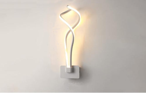 Sarmak Sculptural LED Wall Sconce in matte white, warm light