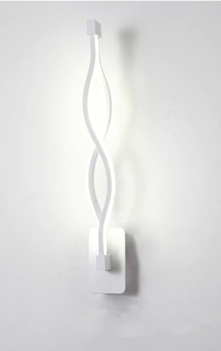 Twisty Spiral LED Wall Sconce in matte white, cool light