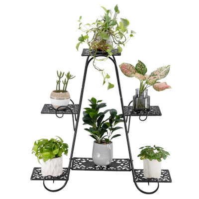 Lacquered Metal 6-Seat Plant Stand - Fine Home Accessories
