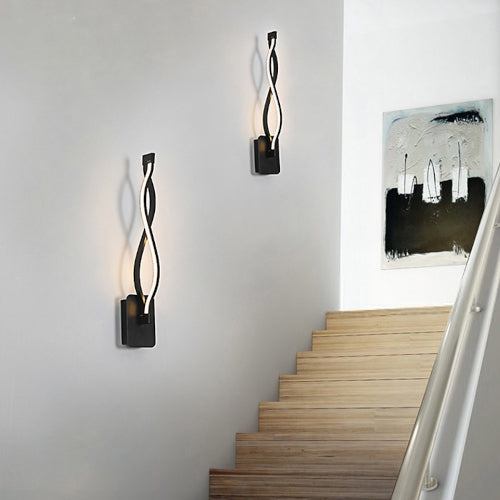 Twisty Black Modern Wall Sconce - Fine Home Accessories