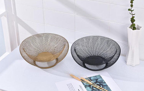 Duo Layer Metal Mesh Basket - Fine Home Accessories