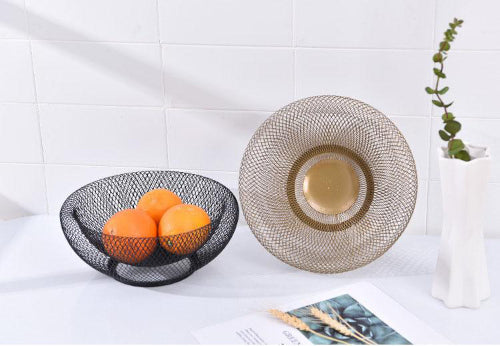 Duo Layer Metal Mesh Basket - Fine Home Accessories