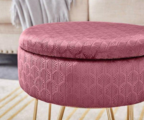 Dayiri Velvet Ottoman Stool - Fine Home Accessories