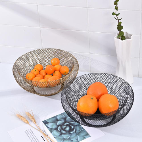 Duo Layer Metal Mesh Basket - Fine Home Accessories