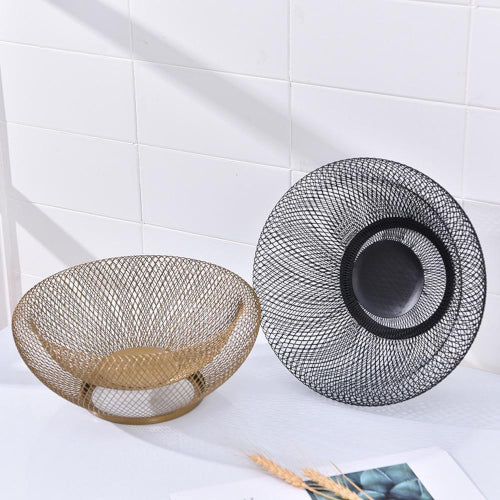 Duo Layer Metal Mesh Basket - Fine Home Accessories