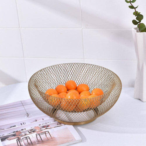 Duo Layer Metal Mesh Basket - Fine Home Accessories