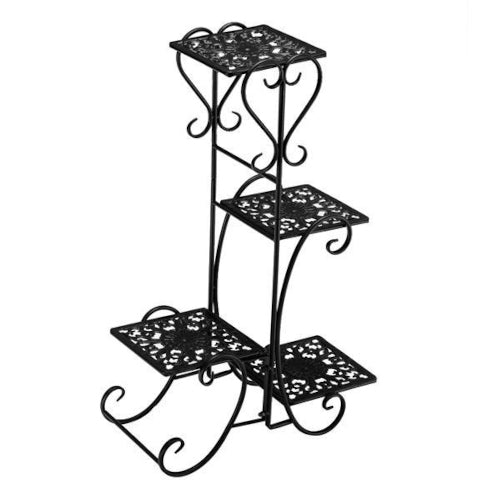 4-Tier Metal Patterned Plant Stand - Fine Home Accessories